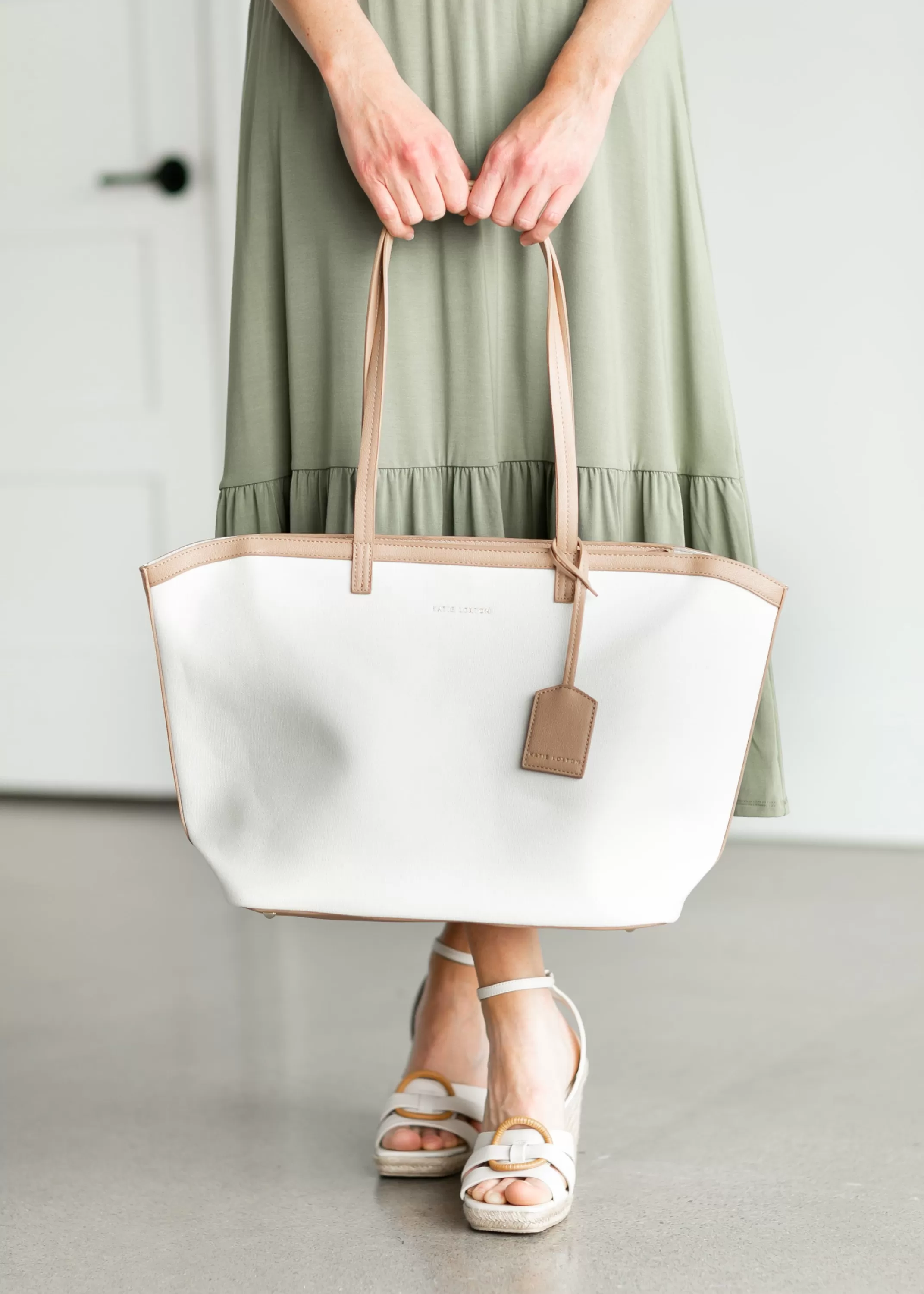 Cheap Amalfi Ivory Canvas Tote Bag Women Accessories