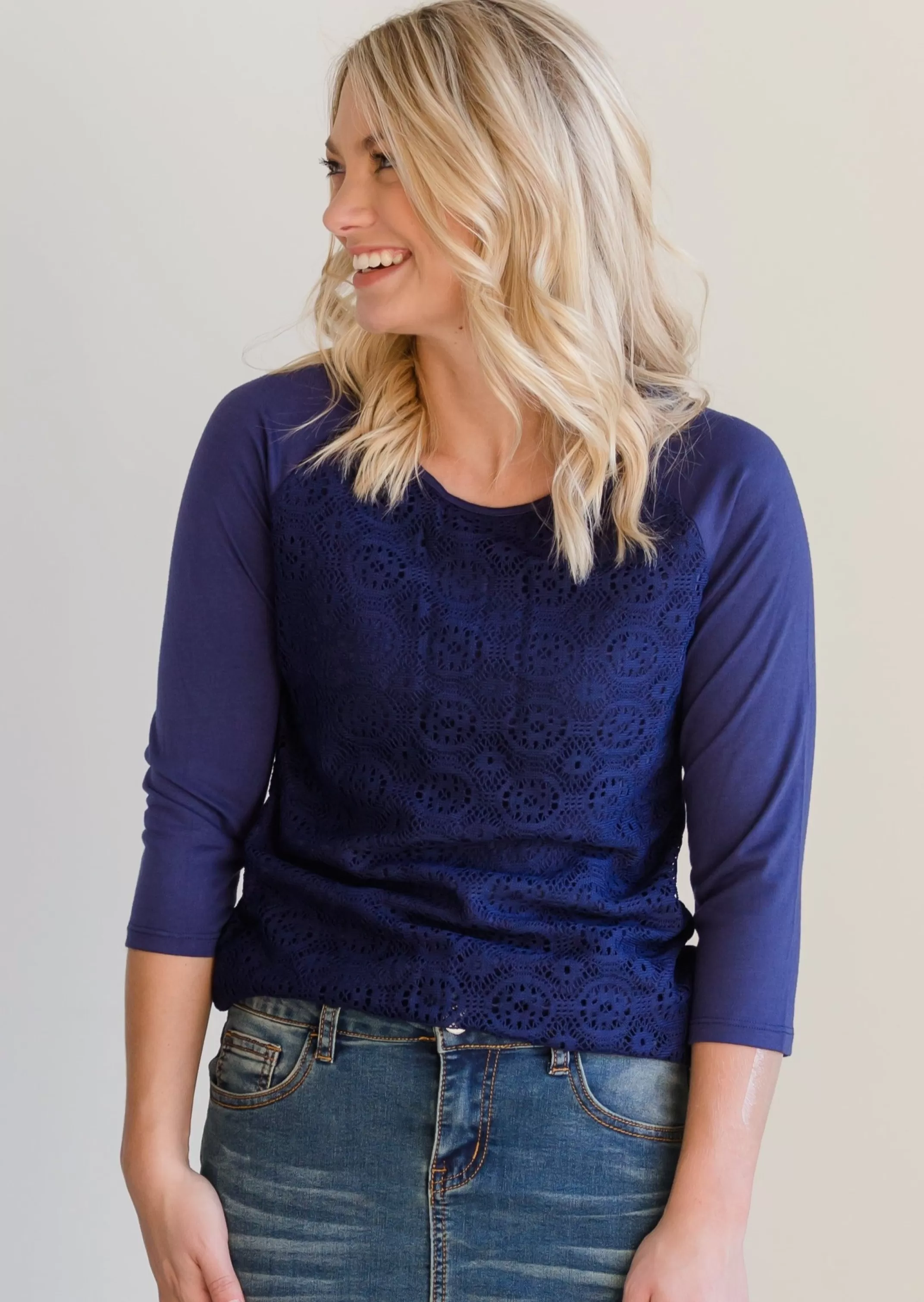 Sale Amy Lace Top | Inherit Clothing Company | Inherit Co. Women 3/4 Sleeve