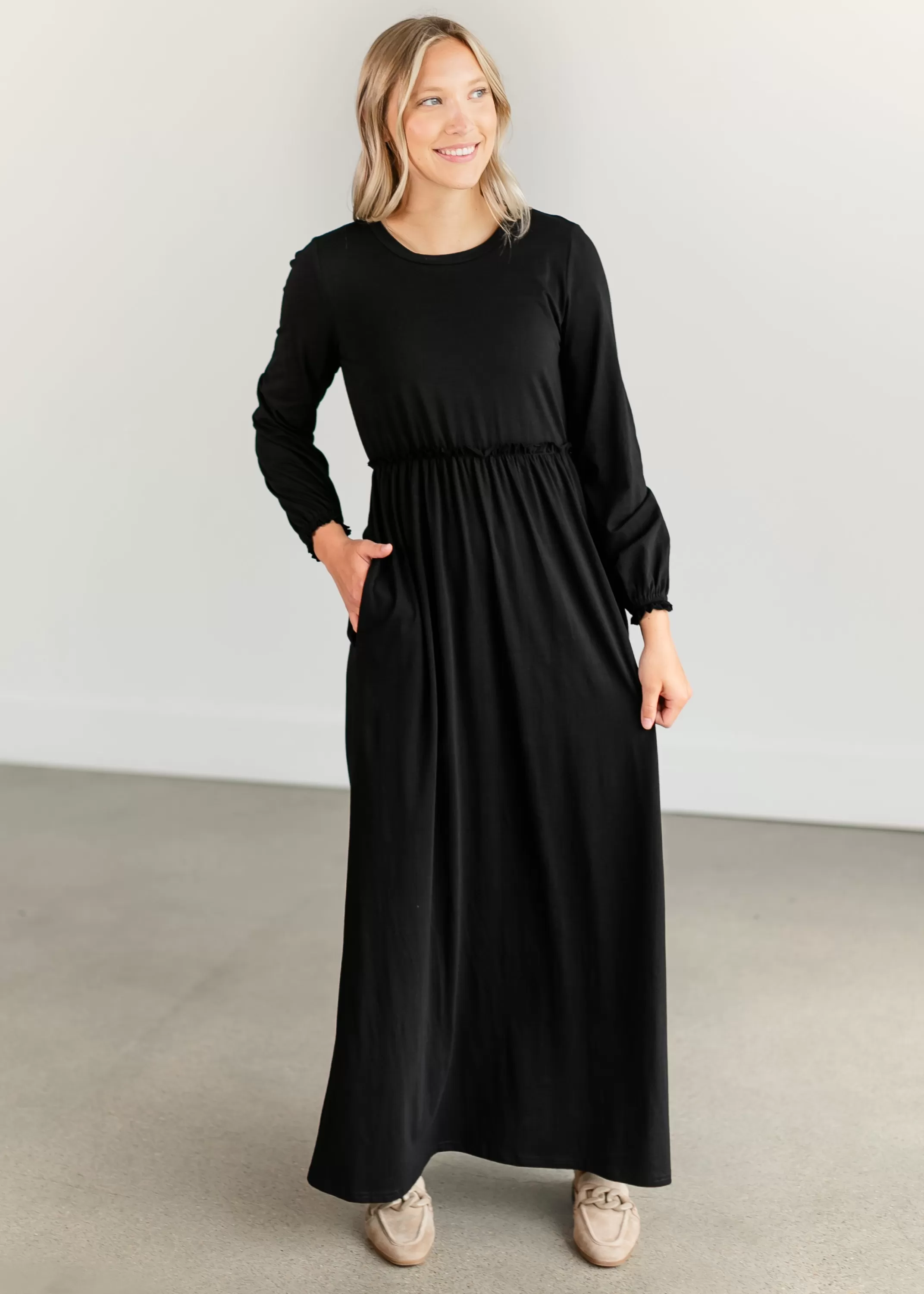 Clearance Brie Long Sleeve Maxi Dress Women Plus Size