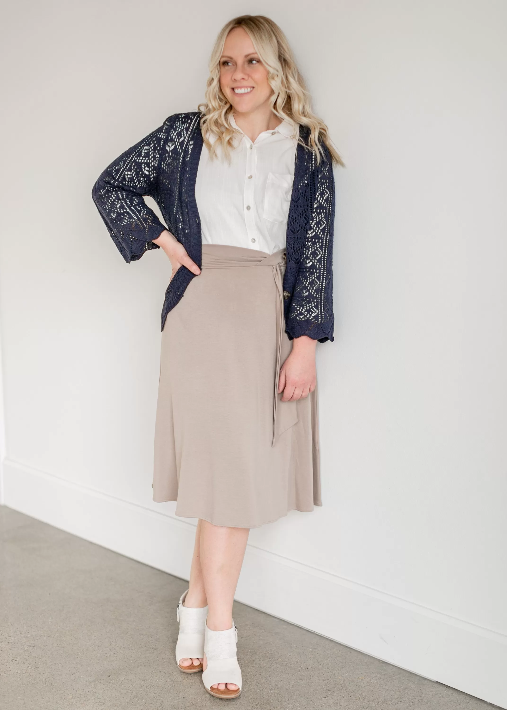 Sale Crochet Bell Sleeve Button Down Cardigan Women Nursing Friendly