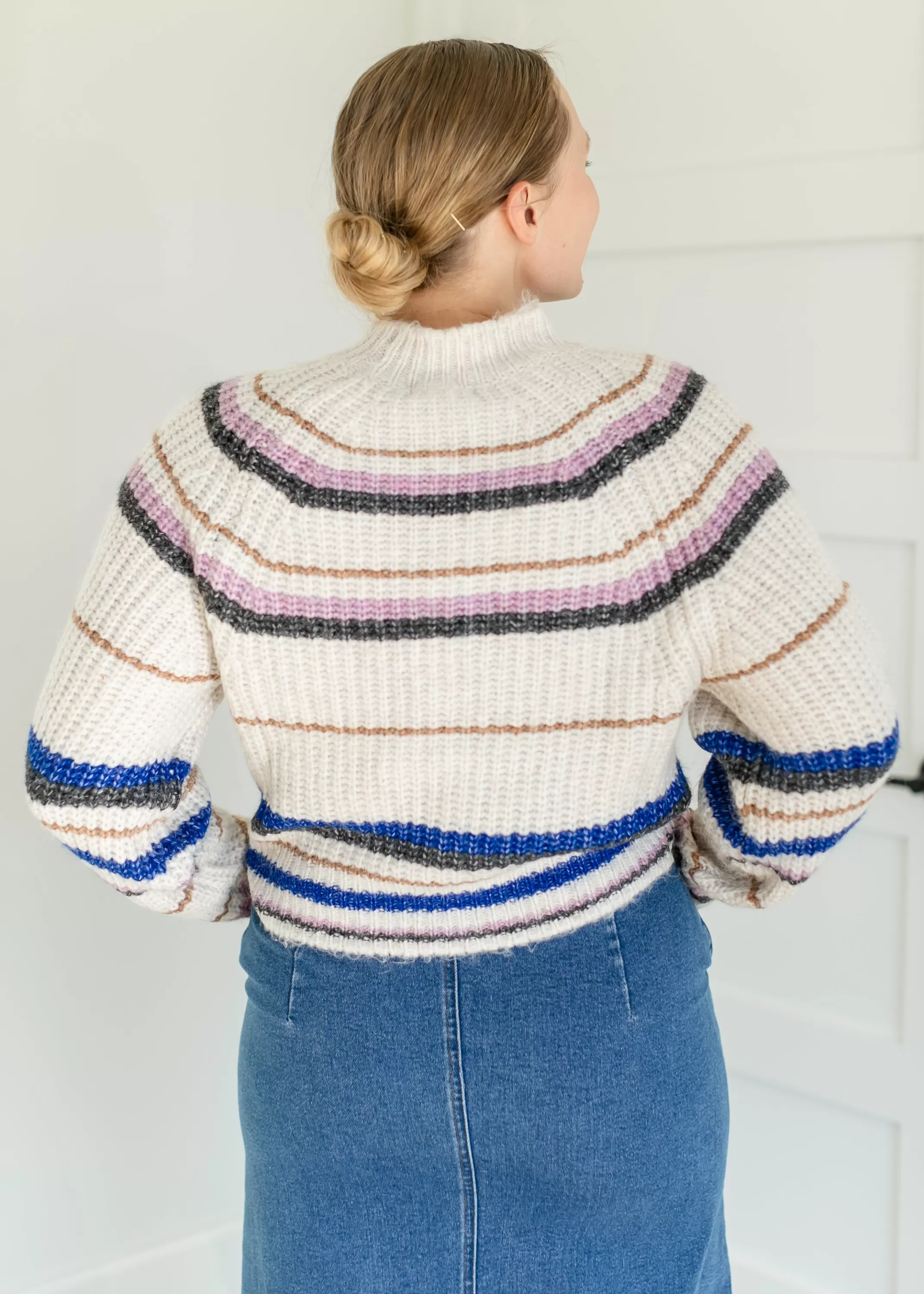 Sale Desmond Knit Stripe Sweater Women Long Sleeve