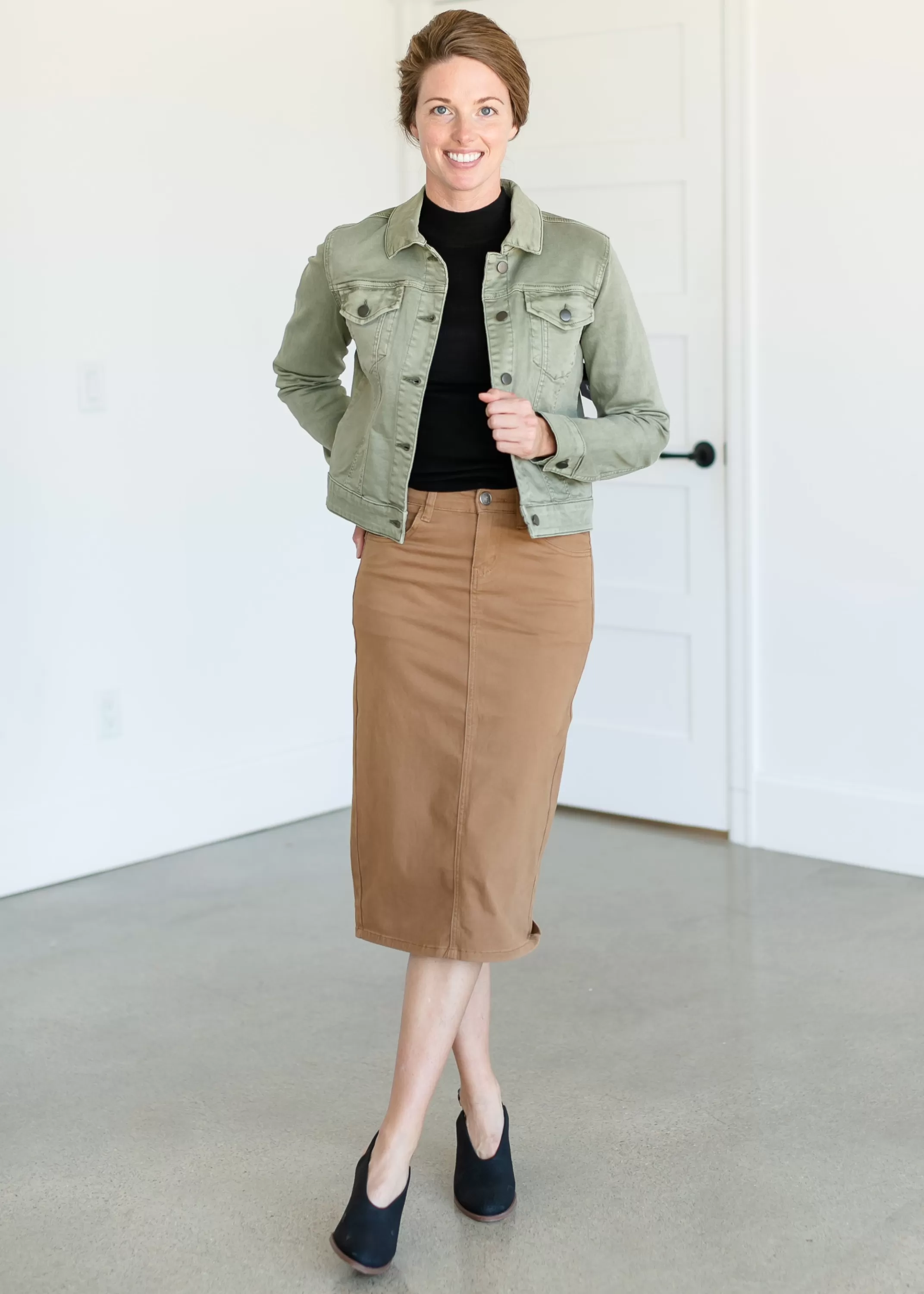 Outlet Julia Olive Denim Jacket Women Jackets