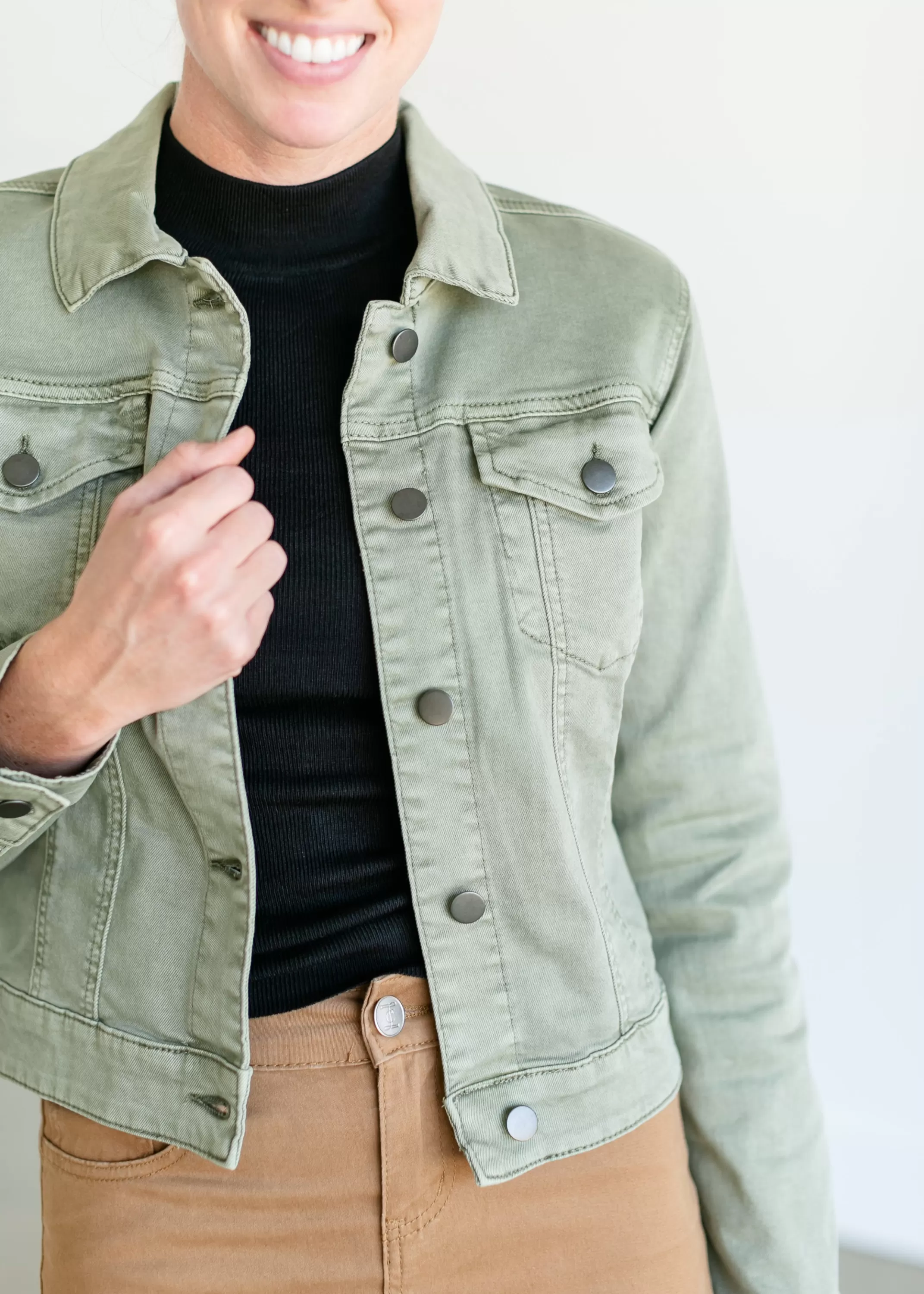 Outlet Julia Olive Denim Jacket Women Jackets