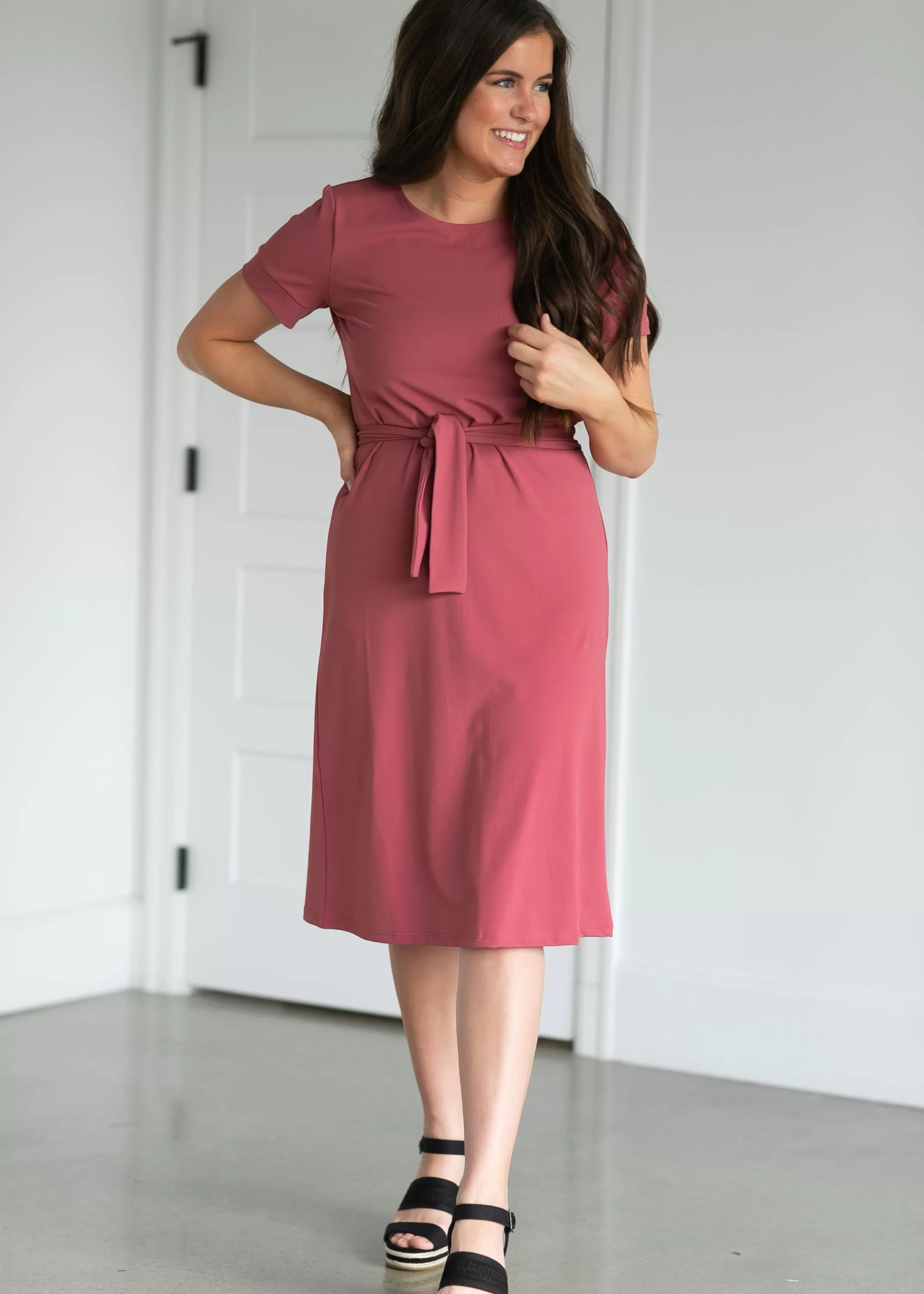 Flash Sale Lennox Classic Mauve Midi Dress Women Plus Size
