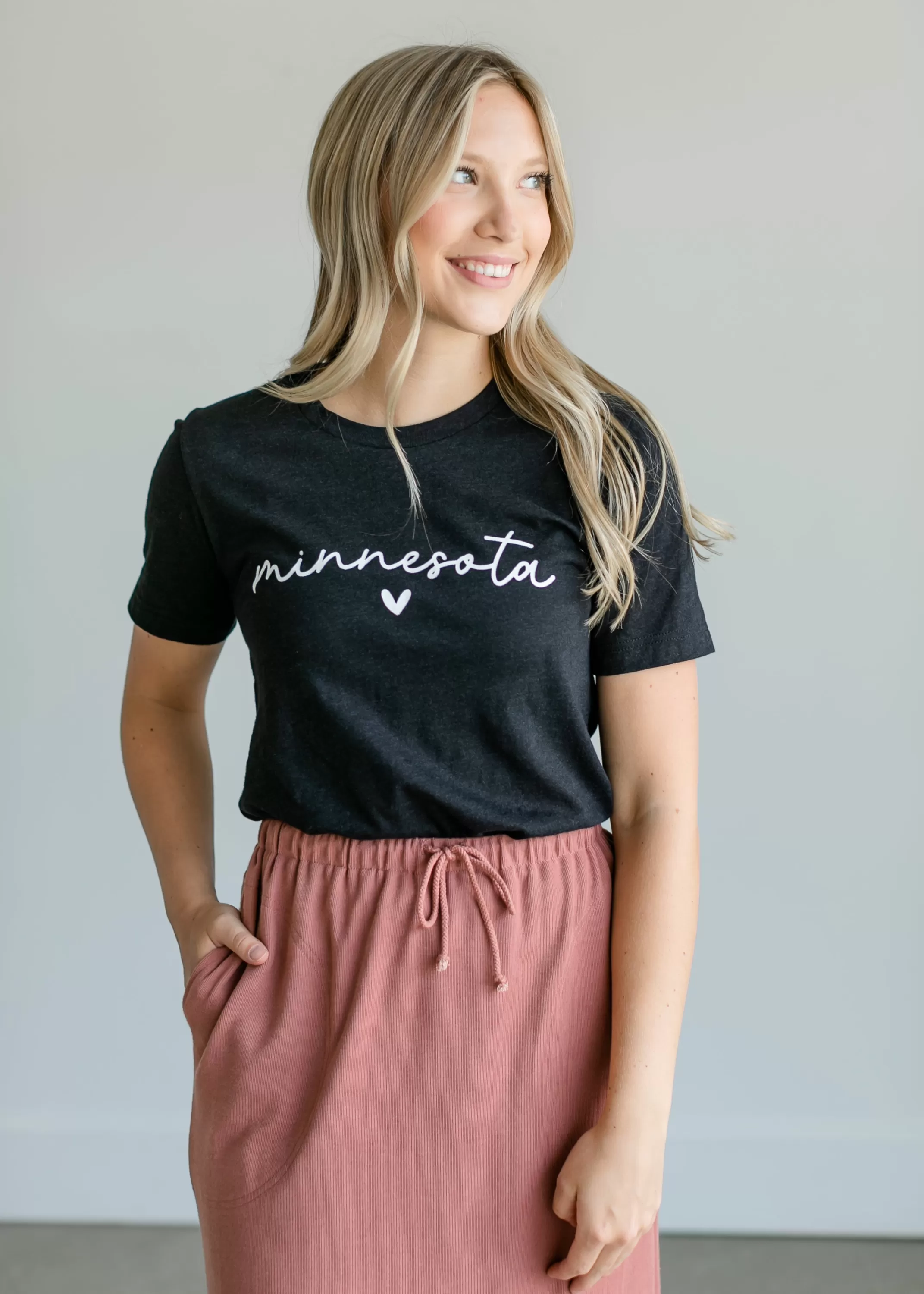 Clearance Minnesota Black Short Sleeve Graphic T-Shirt Women Plus Size