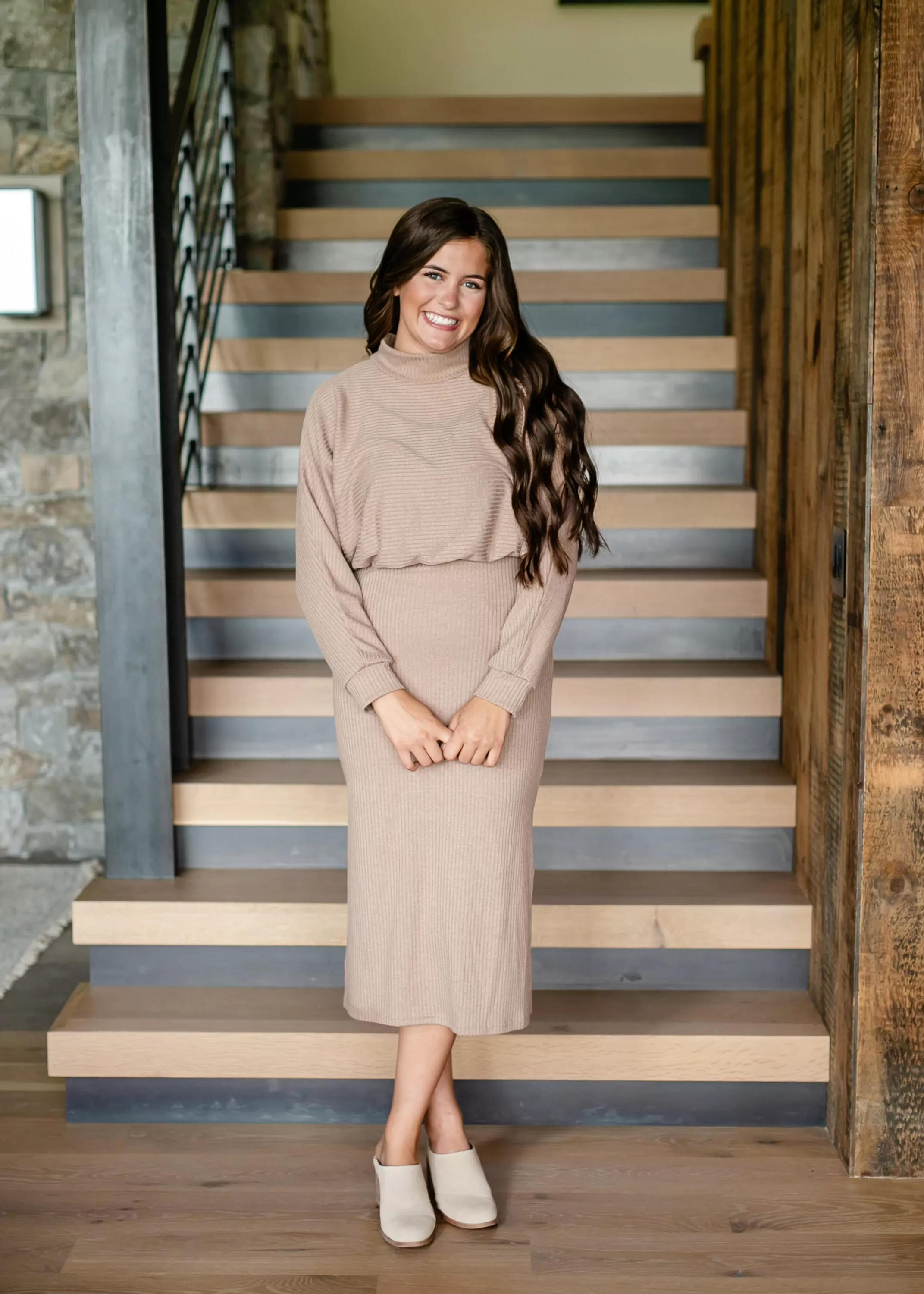 Shop Mockneck Ribbed Jersey Maxi Dress Women Maternity Friendly