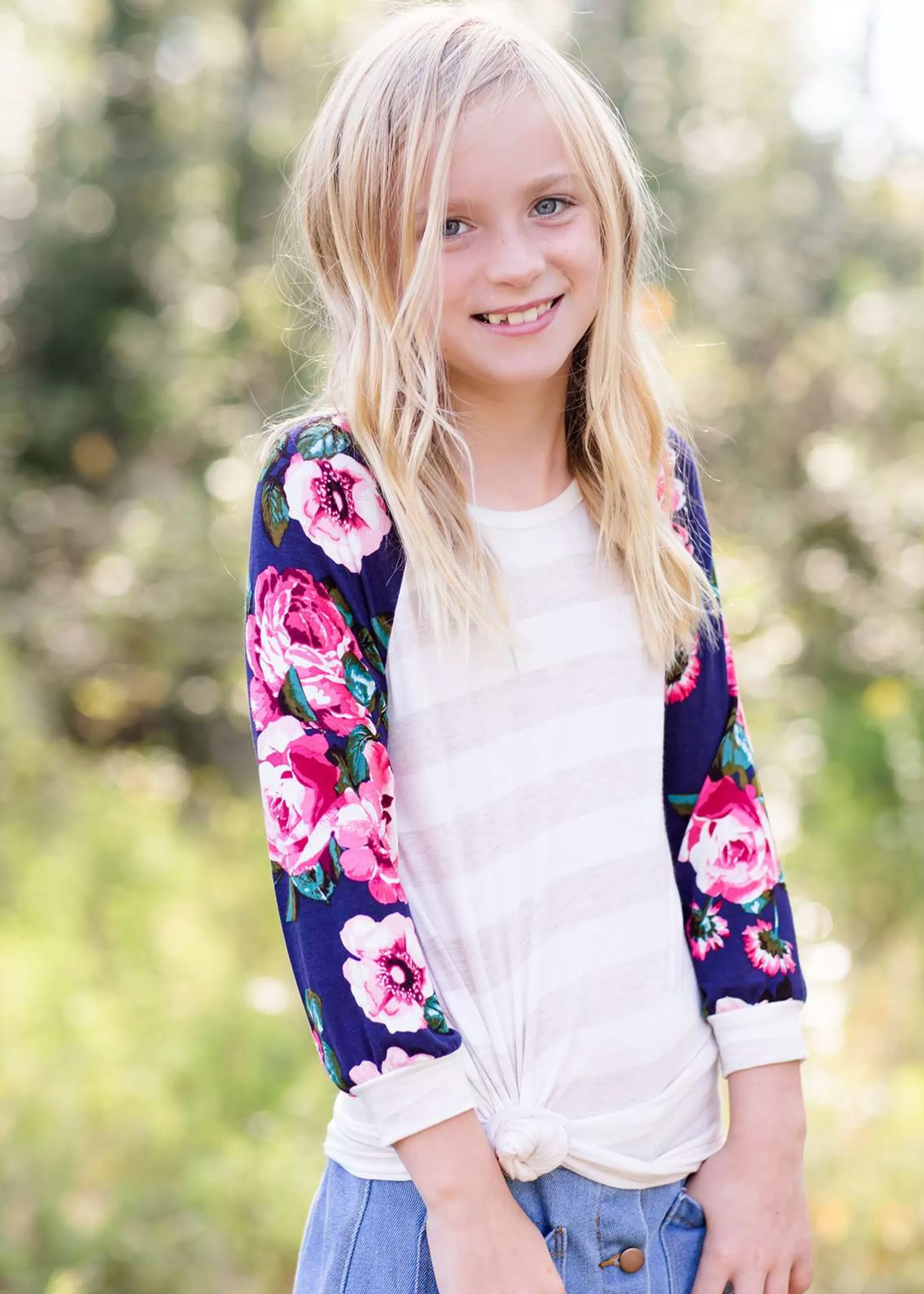 Shop Modest Girls Southern Floral Stripe Top | Inherit Clothing Company Women Girls