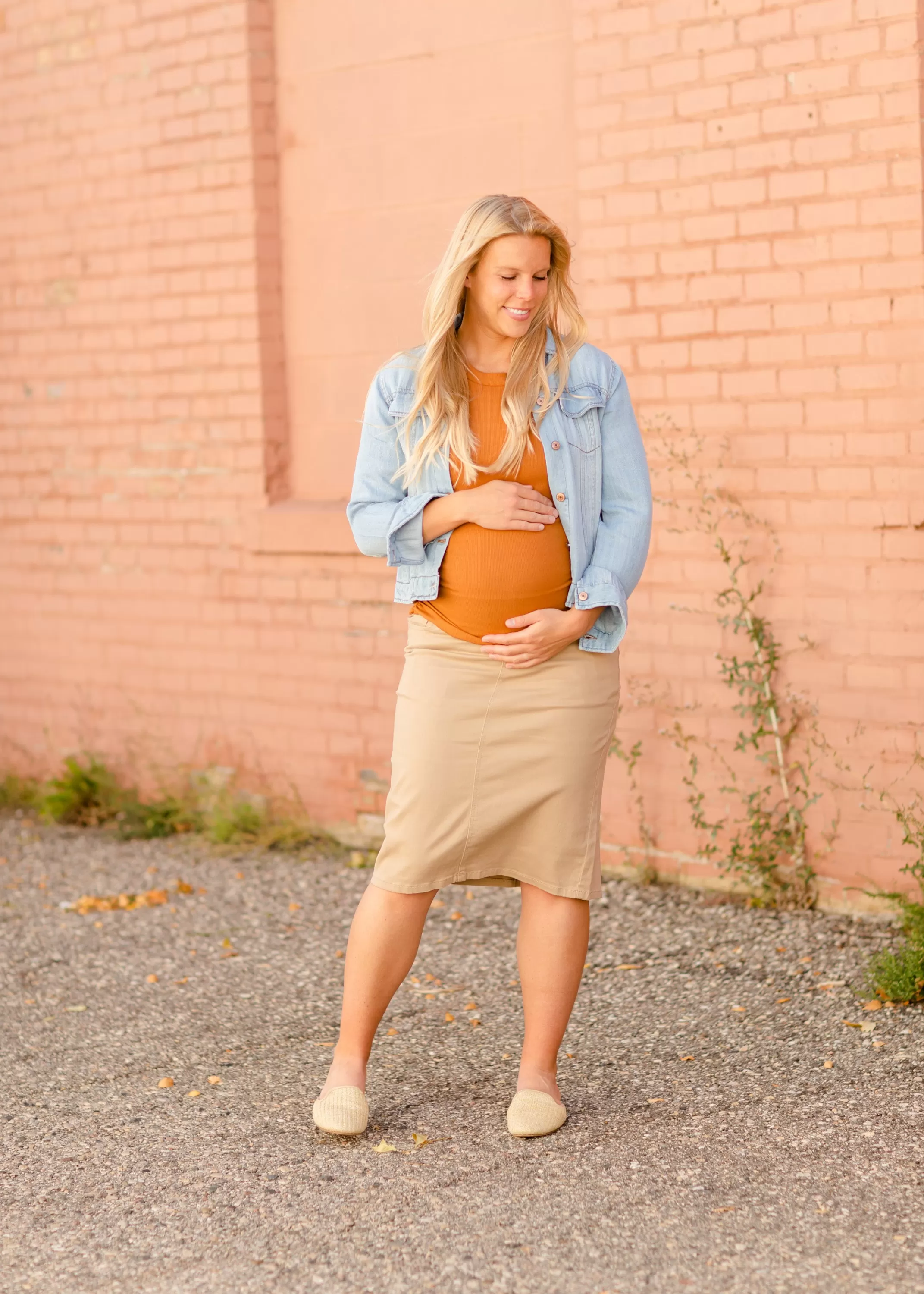 Store Remi Light Khaki Skirt | Inherit Clothing Company Women Maternity Friendly