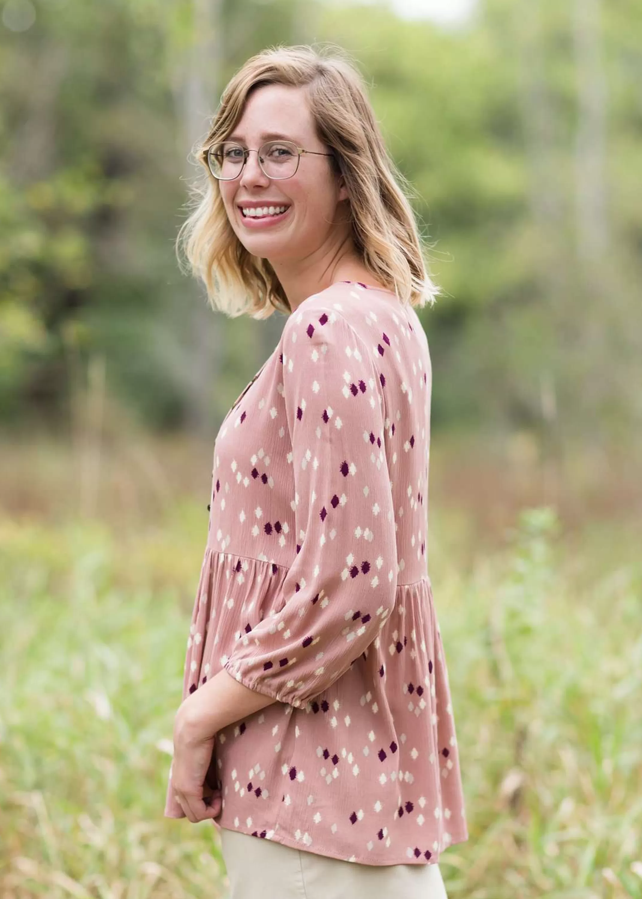 Hot Women's Modest Polka Dot Casual Top | Inherit Clothing Company Women Maternity Friendly