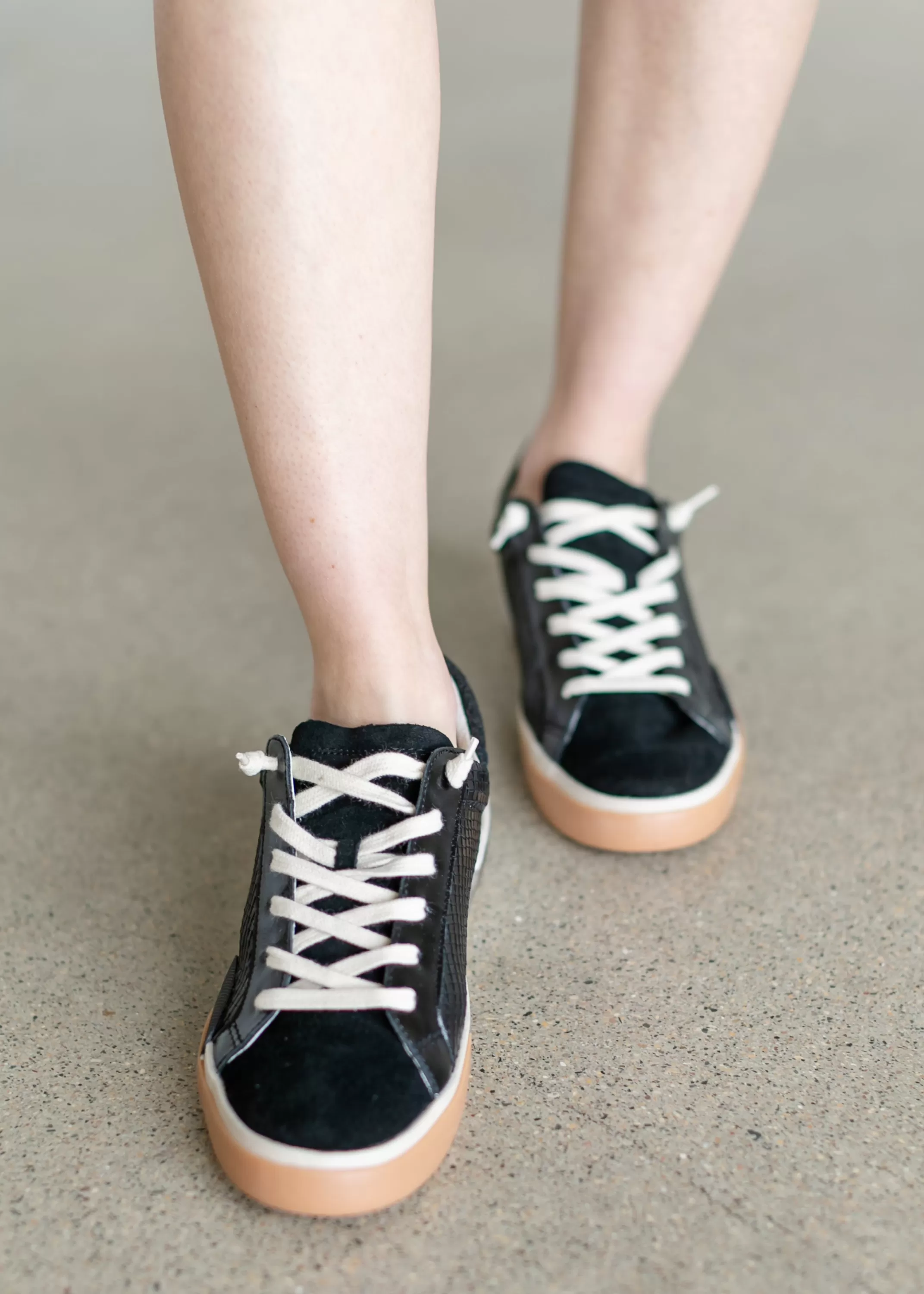Sale Zina Onyx Embossed Leather Sneaker Women Shoes